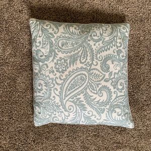 Teal Paisley Leaf Pillow
